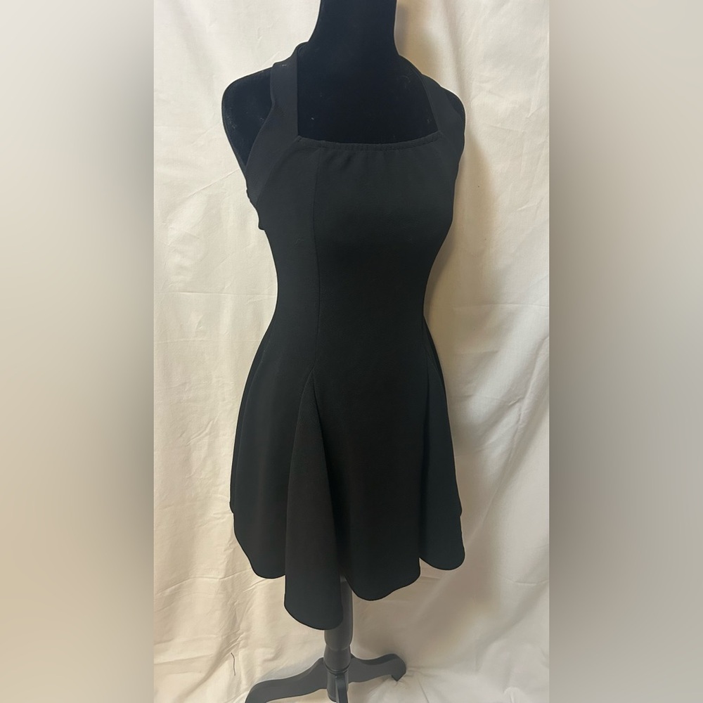 Chic Black Halter Mini Dress